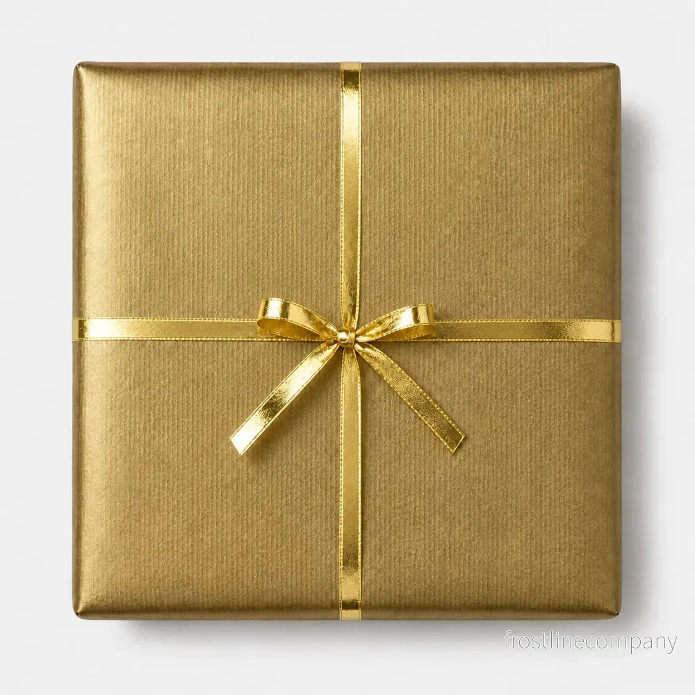 Presentpapper B 57 cm. Guld, matt, kraftpapper. 200 m.
