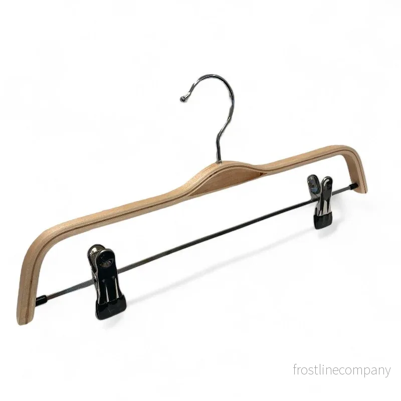 Formspänd byxgalge med klämmor, natur, 36 cm.