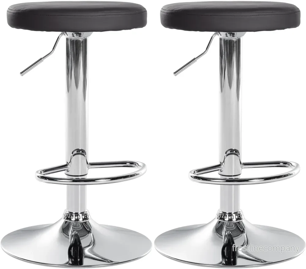 Set med 2 Barstolar Konstläder Justerbar Vridbar 109 Svart