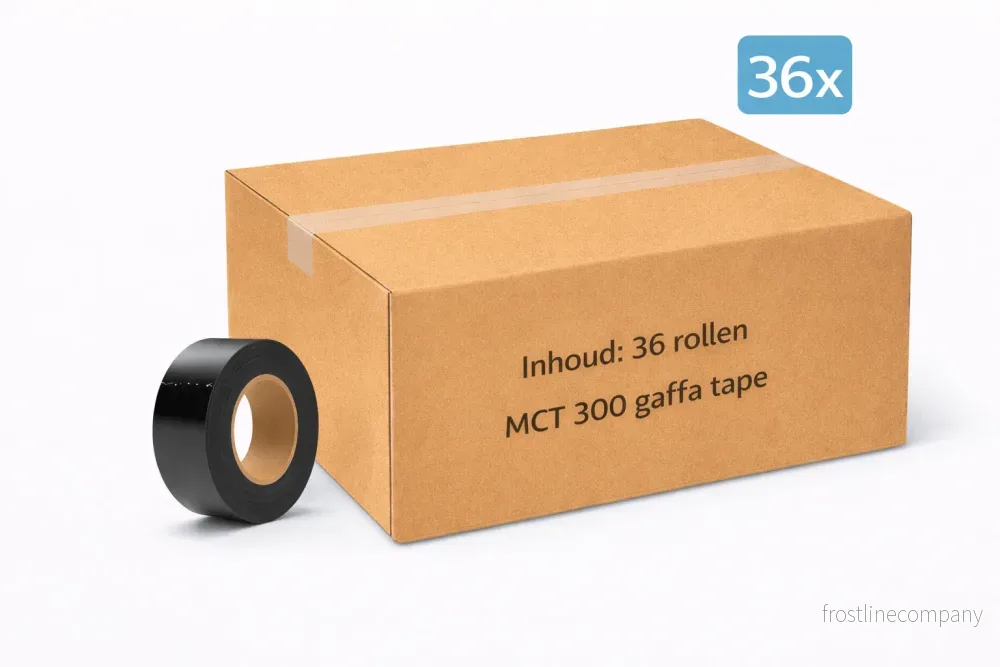 36x MegaTape MCT 300 · Gaffatejp · 25 mm · svart · rulle 50 m