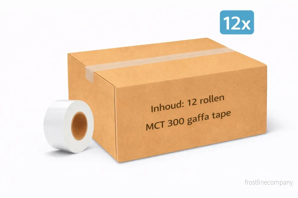 12 st MegaTape MCT 300 · Gaffatejp · 100 mm · vit · rulle 50 m