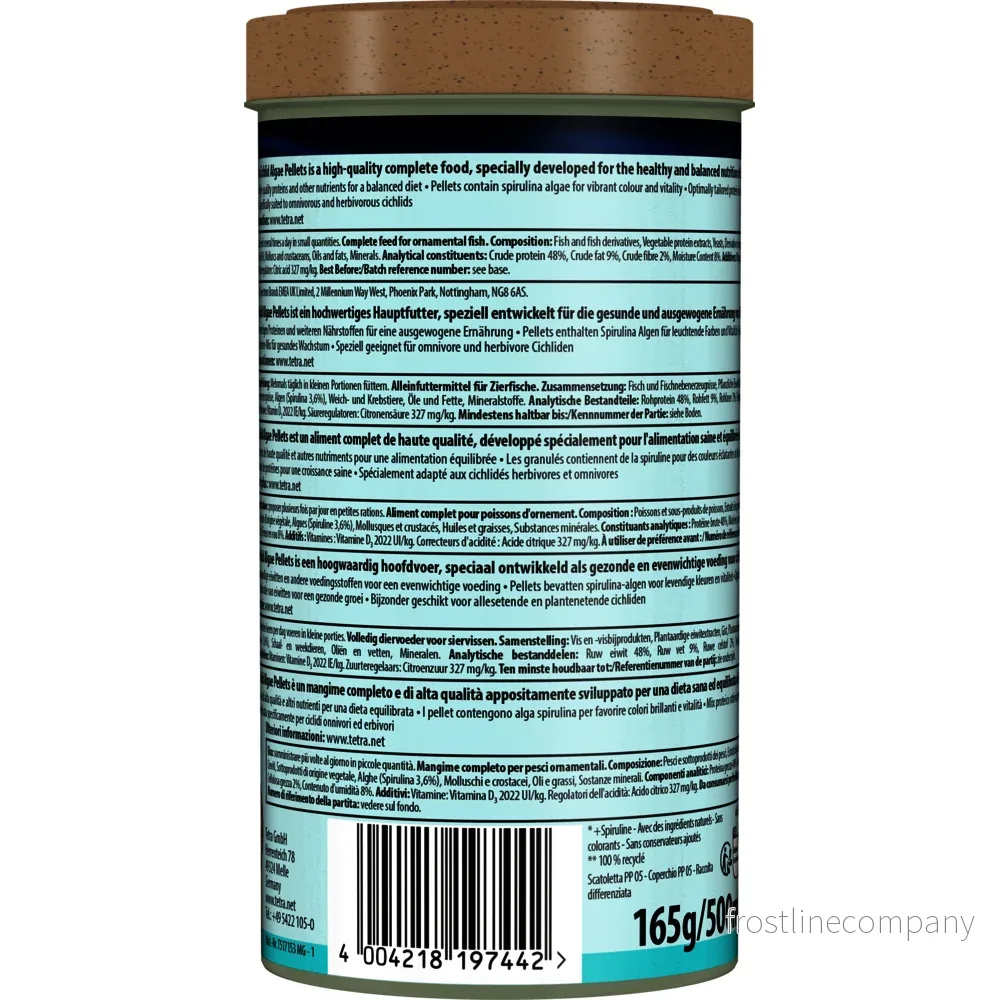 Tetra Cichlid Algae Pellets 500 ml/165 g – spirulinapellets för ciklider - Bild 3