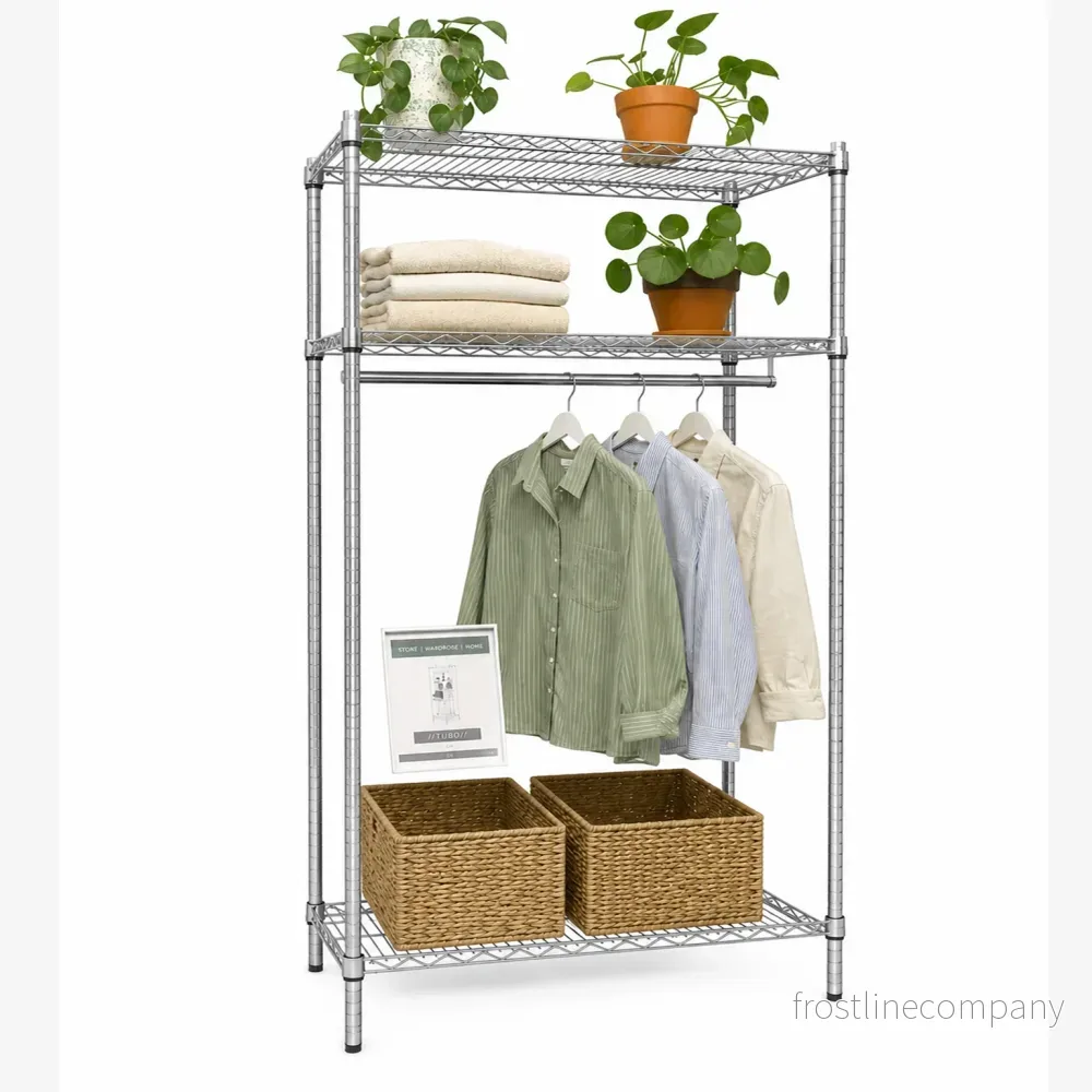 Garderobshylla – TUBO (B 122 x D 46 x H 220 cm.) – Krom Garderobshylla – TUBO (B 122 x D 46 x H 220 cm.) – Krom