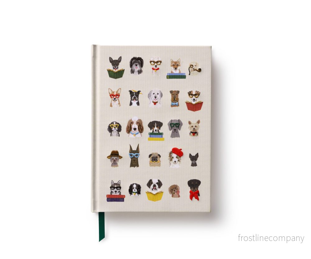 Dogs broderad skrivbok