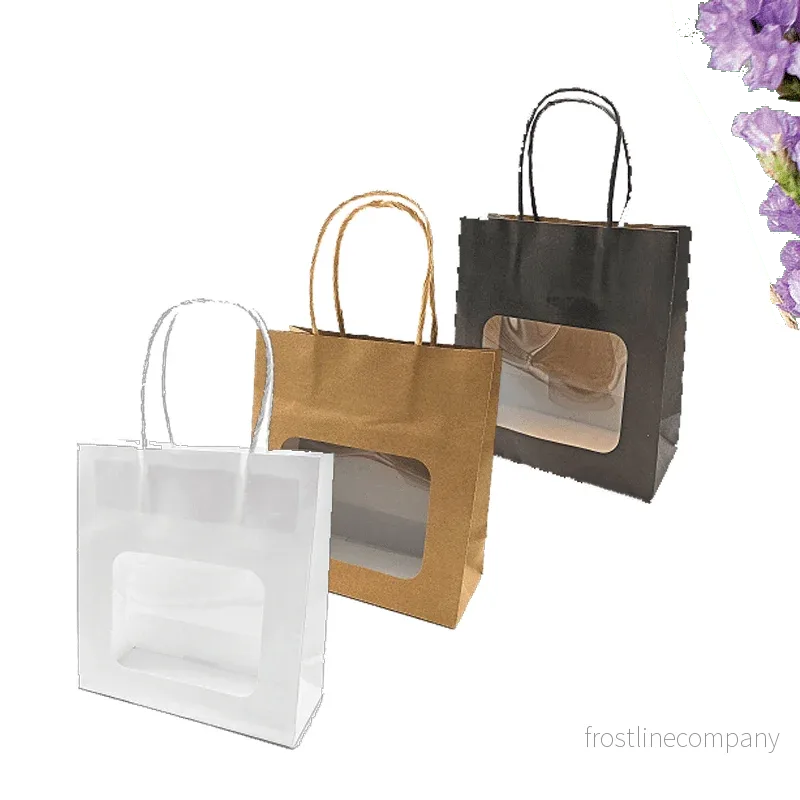 Papperspåse med fönster, natur, förpackning om 20 st., H 18,5 cm - Bild 2