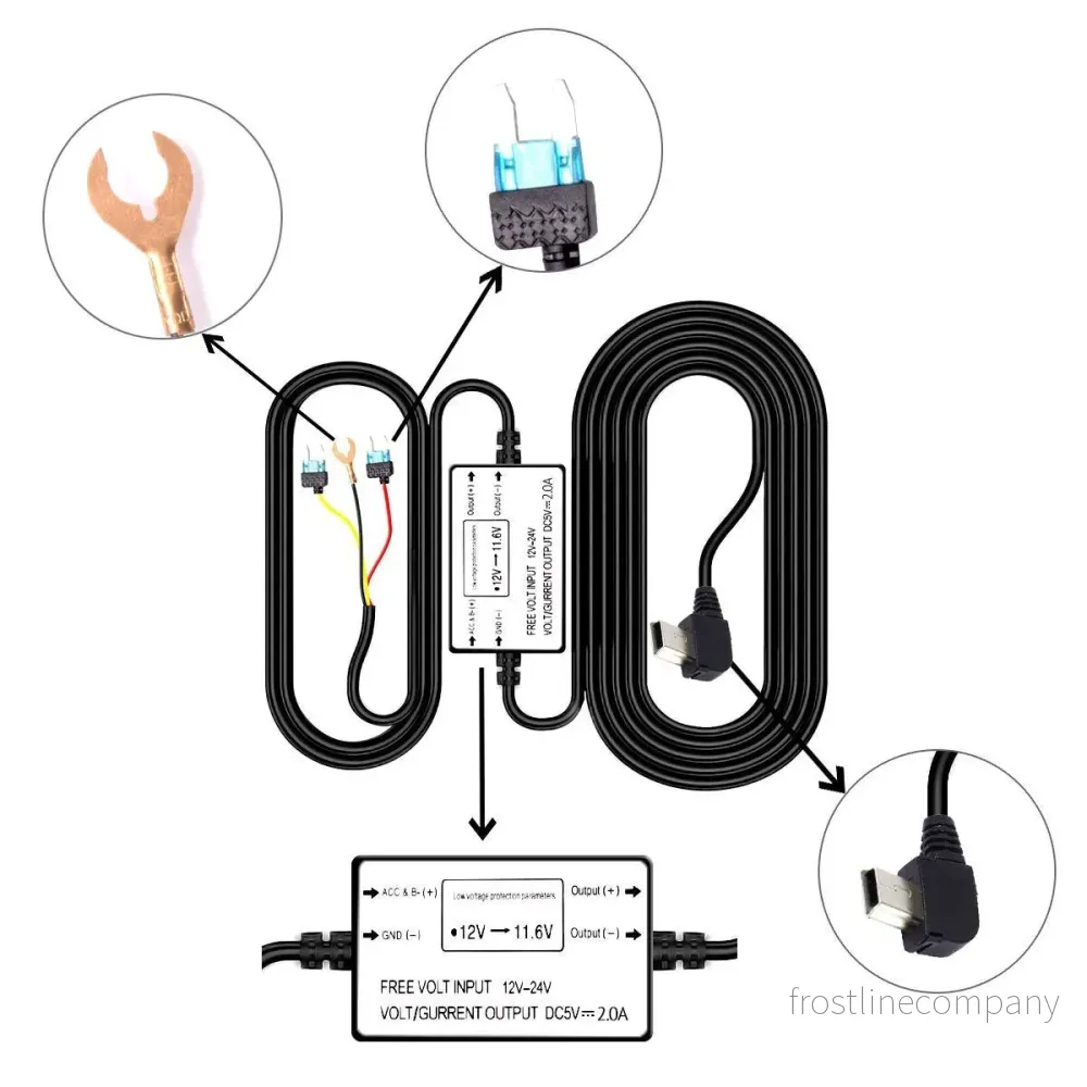 AZDome Hardwire kit Mini USB 3-wire - Bild 3