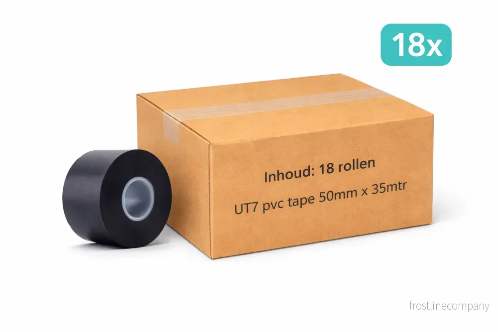 18 st MegaTape UT7 PVC-tejp · 50 mm · svart · 33 m rulle - Bild 2