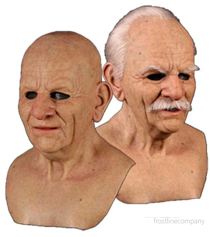 Mask Gammal Man – Latexmask – Gubbe Mask – Halloween Maskerad – 6 Stilar