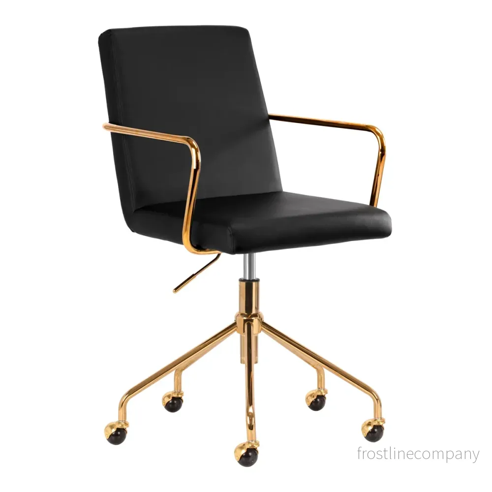 Taburett med hjul QS-OF211G – Guld/Svart Taburett med hjul QS-OF211G – Guld/Svart