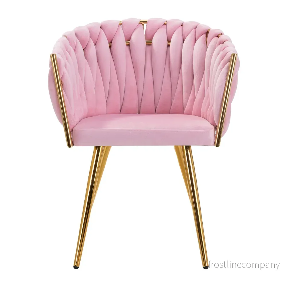 4Rico QS-GW06G Taburett i Sammet - Rosa - Bild 2