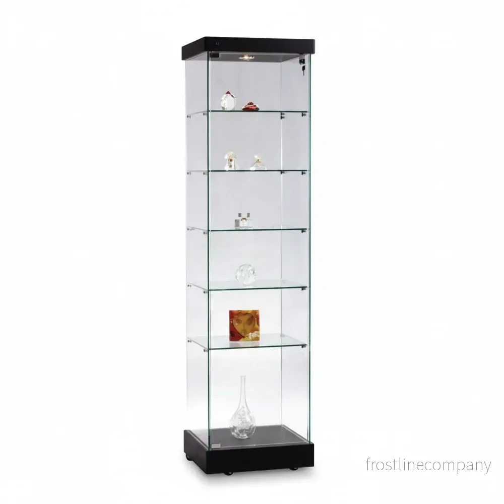 Vitrin - Toscana 1 - hög modell. 50 x 46 x H 184 cm. - Svart