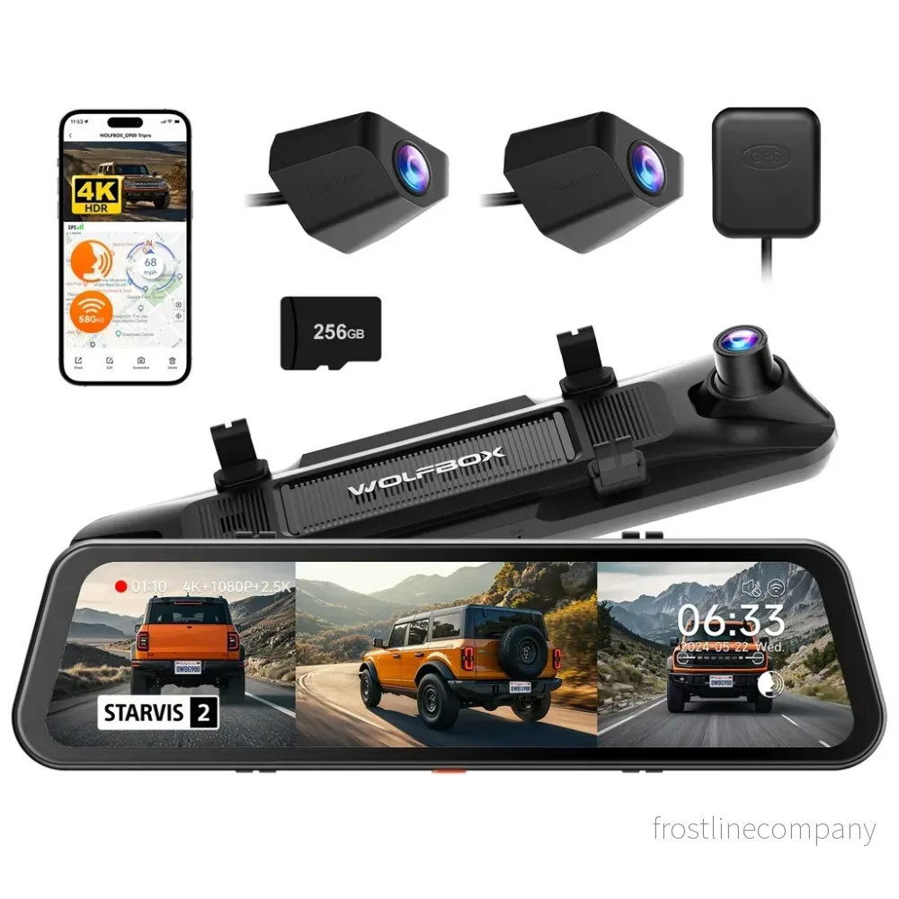 Wolfbox G900 Tripro bumper 3CH 4K Wifi GPS 256gb Mirror dashcam Wolfbox G900 Tripro bumper 3CH 4K Wifi GPS 256gb Mirror dashcam