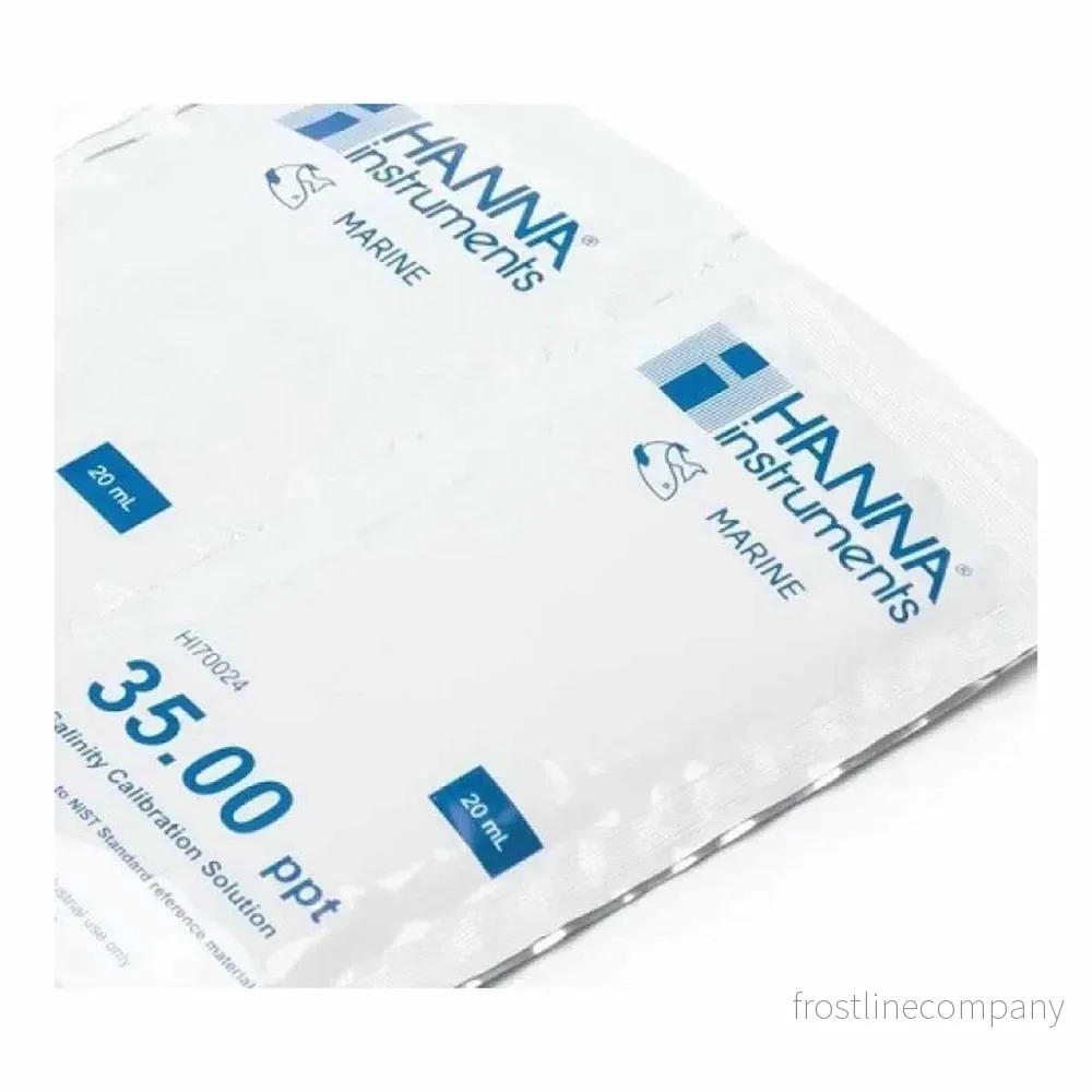 Hanna Salinity Solution 35ppt Engångspåsar 25×20ml – Kalibreringsvätska för salthalt Hanna Salinity Solution 35ppt Engångspåsar 25×20ml – Kalibreringsvätska för salthalt