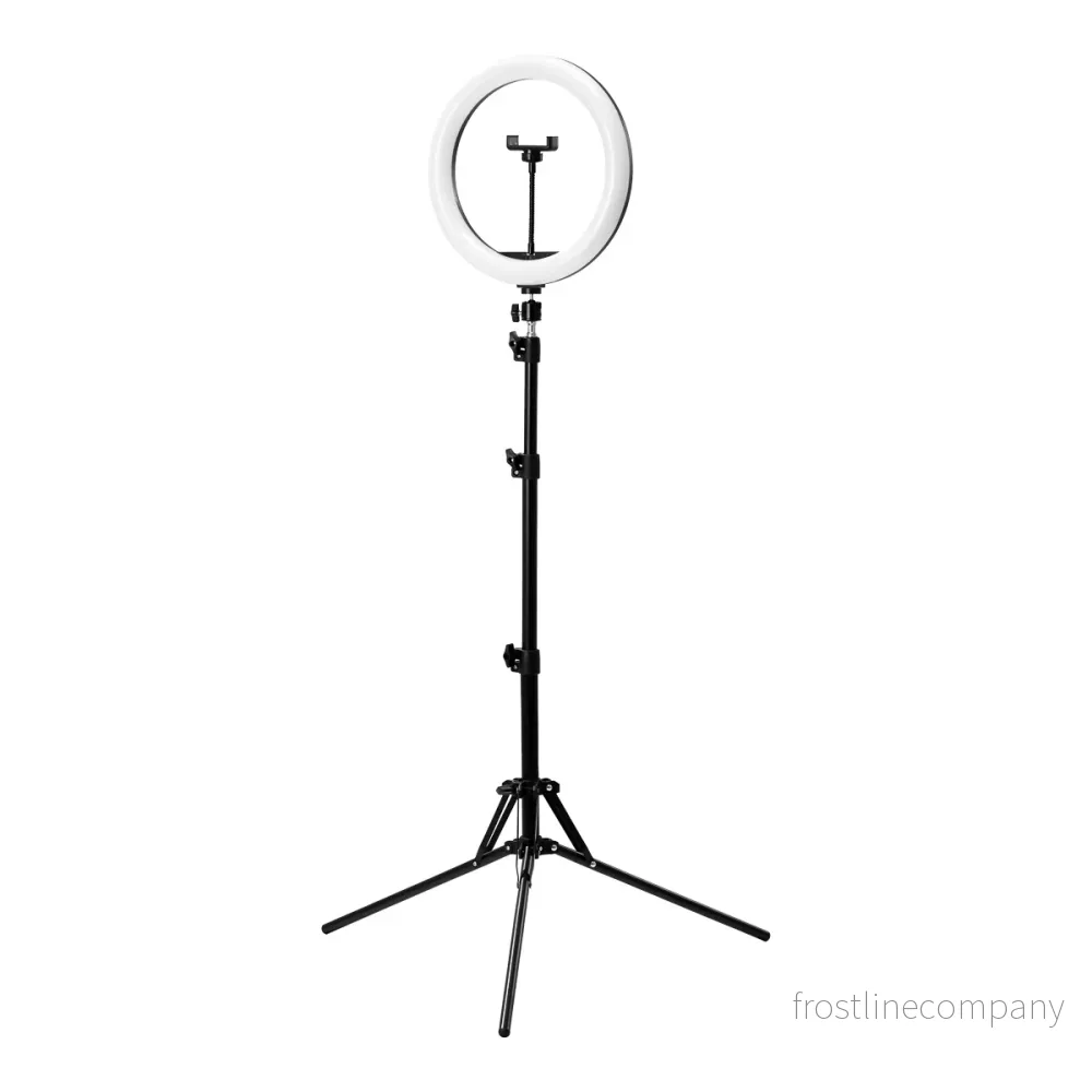 Ring light med stativ Glow 13″ 10W RGB – Svart