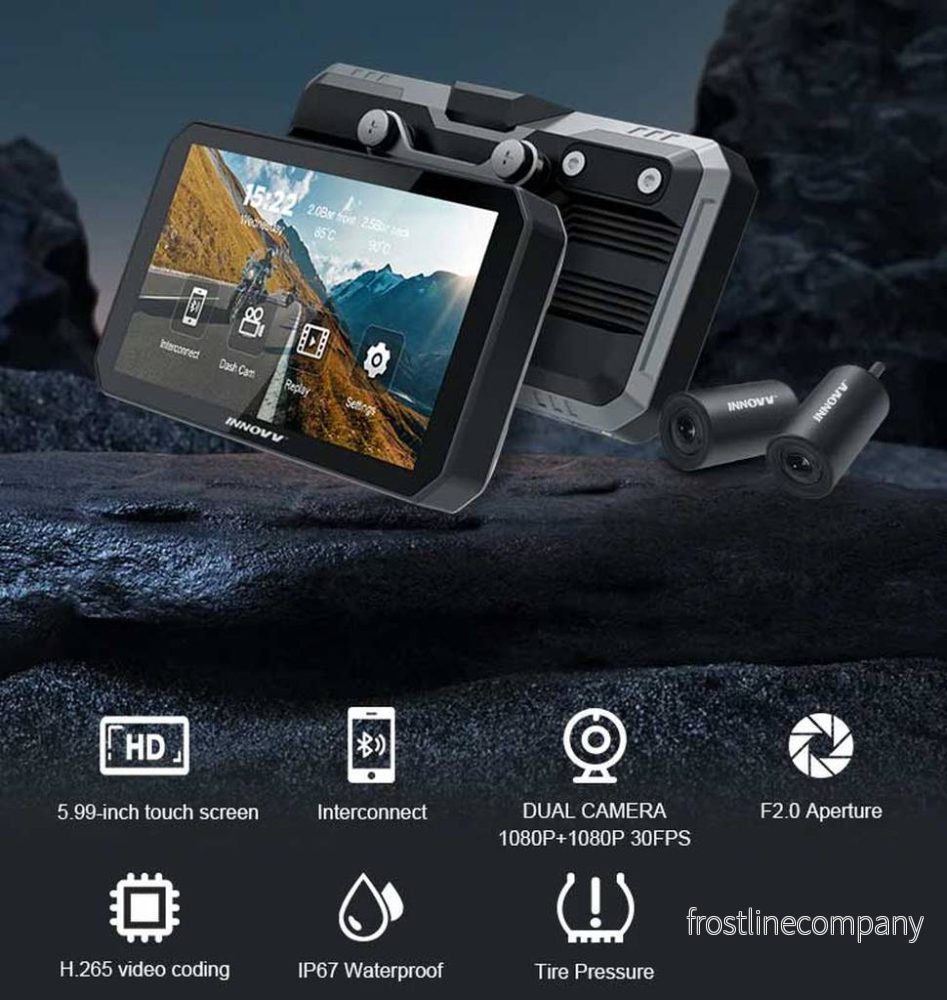 Innovv N1 Pro 2CH wifi CarPlay-skärm och dashcam för motorcykel - Bild 2