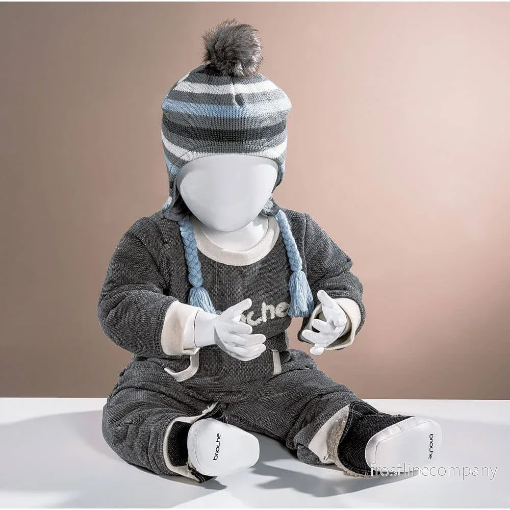 Baby-mannekäng, med huvud, vit högblank, sittande, H44 cm