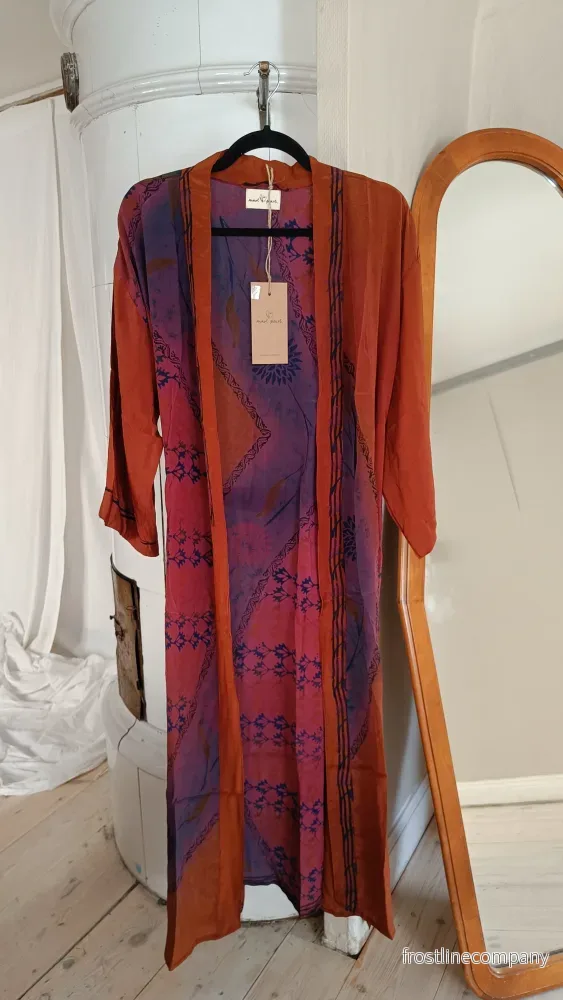 Lång kimono med fickor - vintage silke nr 11 - Bild 2