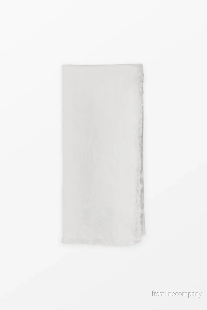 Fringed Linen Napkin White