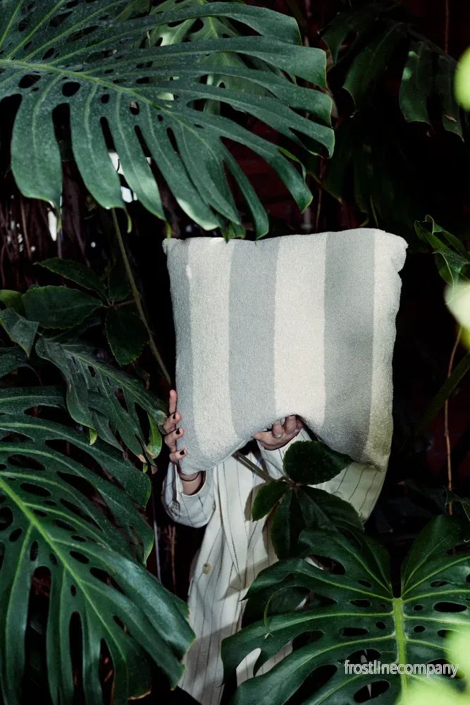 Cushion 15 / Outdoor+Indoor / Bouclé / Grey / Offwhite / 50×50 cm Cushion 15 / Outdoor+Indoor / Bouclé / Grey / Offwhite / 50×50 cm
