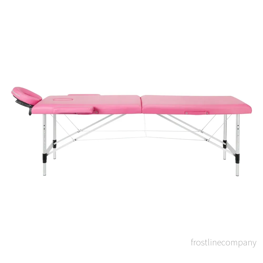 Massagebänk Hopfällbar Aluminium Balance 2 Zoner Rosa - Bild 2