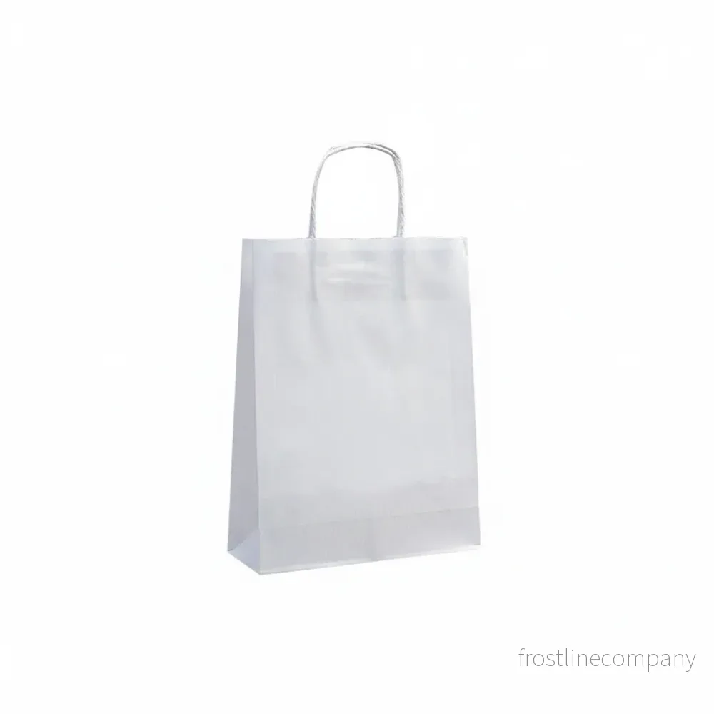 Papperspåse med tvinnat handtag, vit, förpackning om 50 st., 24 x 10 x H32 cm