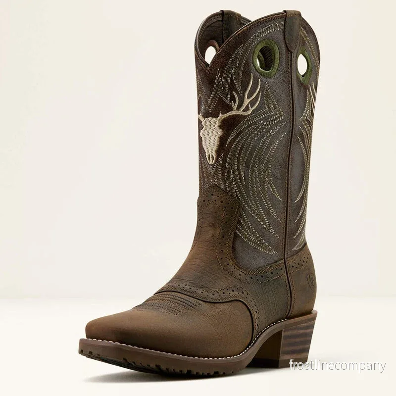 Ariat Hybrid Roughstock Antler Cowboy Boot