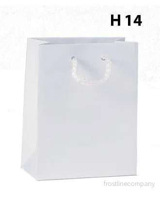 Lyxpåse, högblank, 11 x 6 x H14 cm, vit, förpackning med 12 st., 157 gram