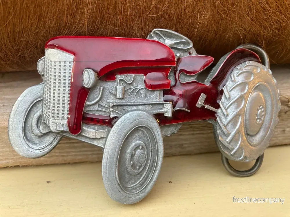 Belt Buckle Tractor Red