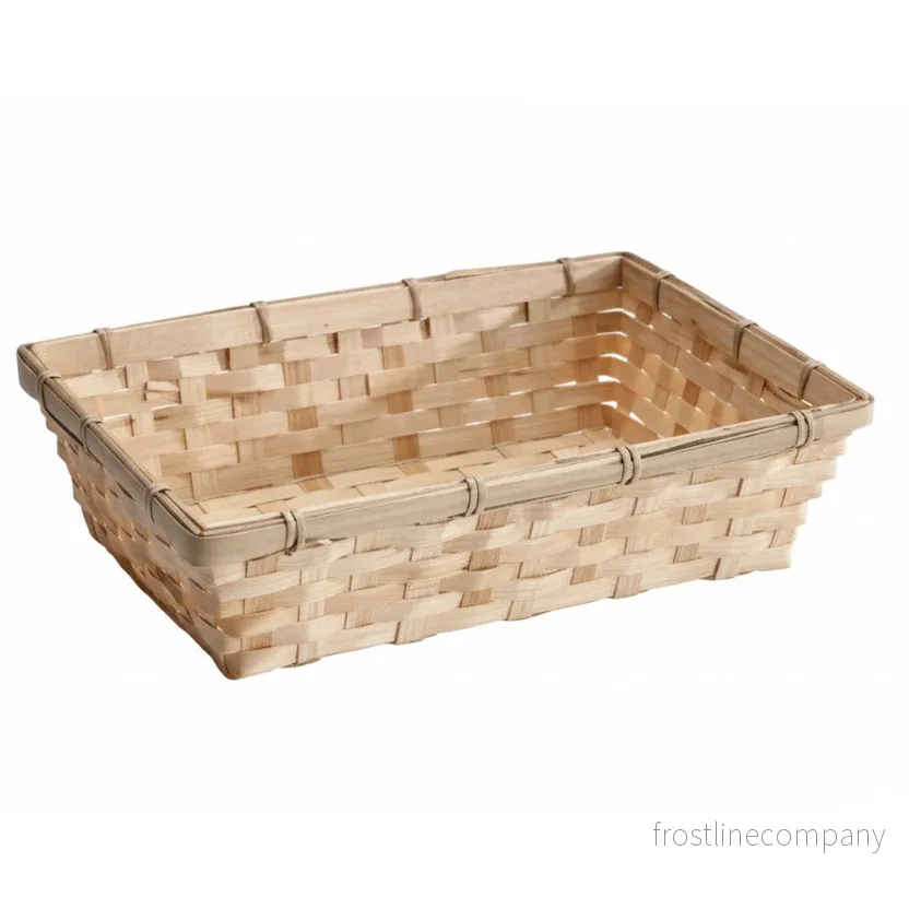 Presentkorg i bambu – natur, 30 x 20 x H7 cm