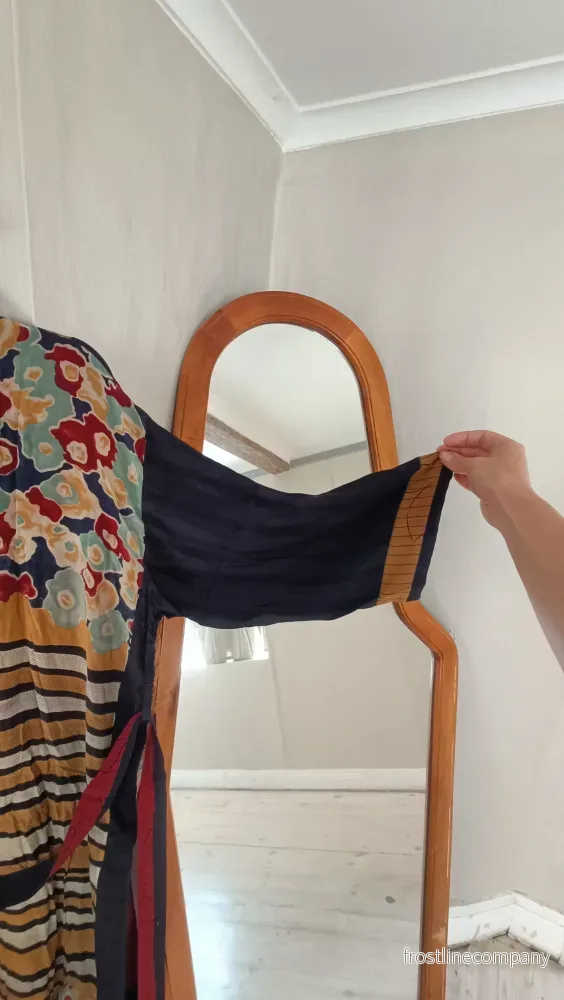 Lång kimono med fickor - vintage silke nr 6 - Bild 3