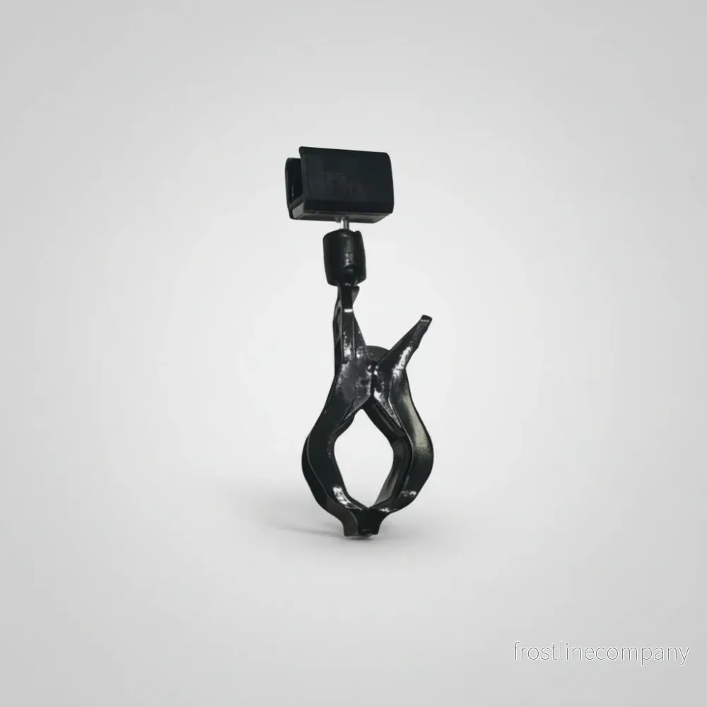 Clear Grip skylthållare i svart plast – med clips till plastram, H9 cm