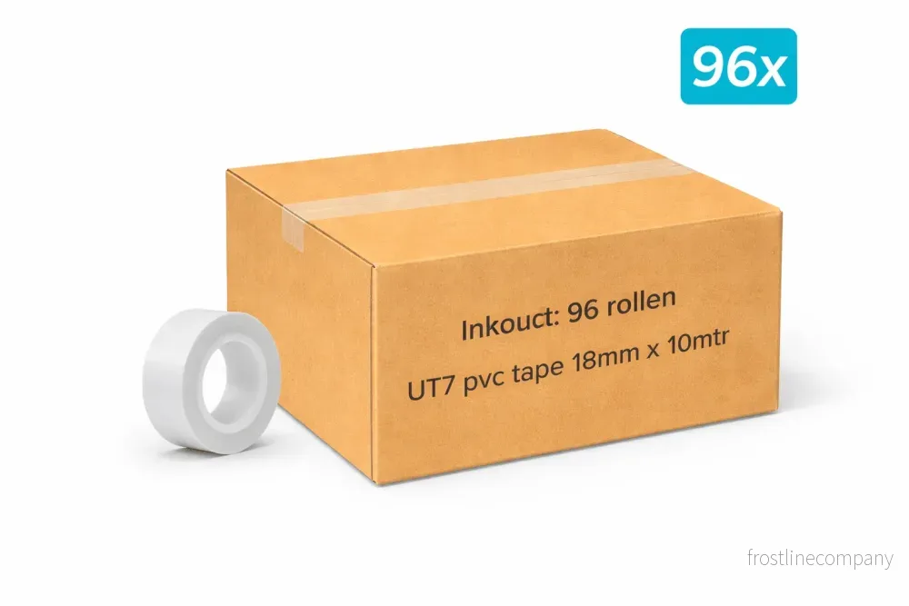 96x MegaTape UT7 PVC-tejp · 19 mm · vit · 10 m rulle - Bild 2